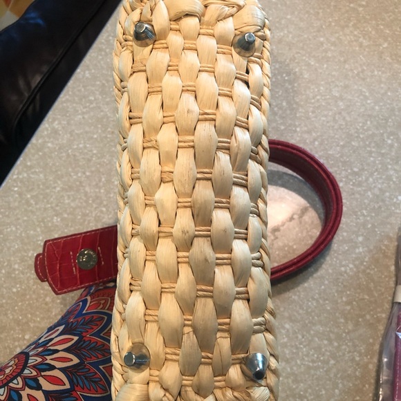 Brighton straw handbag with shoulder strap. Red leather. Excellent condition. - Picture 6 of 7